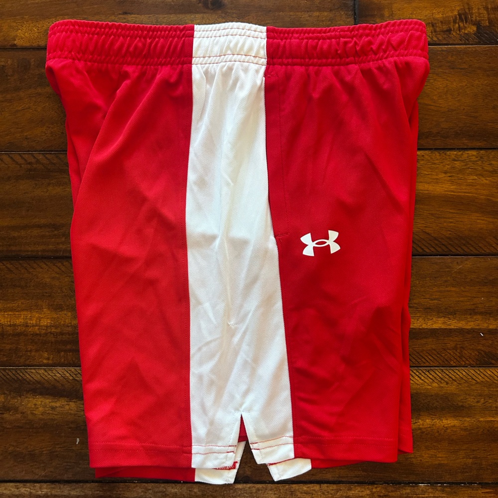 Under Armour Bold Red and White Shorts